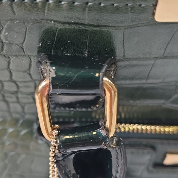 Dune London Dark Green Croc-Embossed Purse And Pouch - Picture 5 of 8